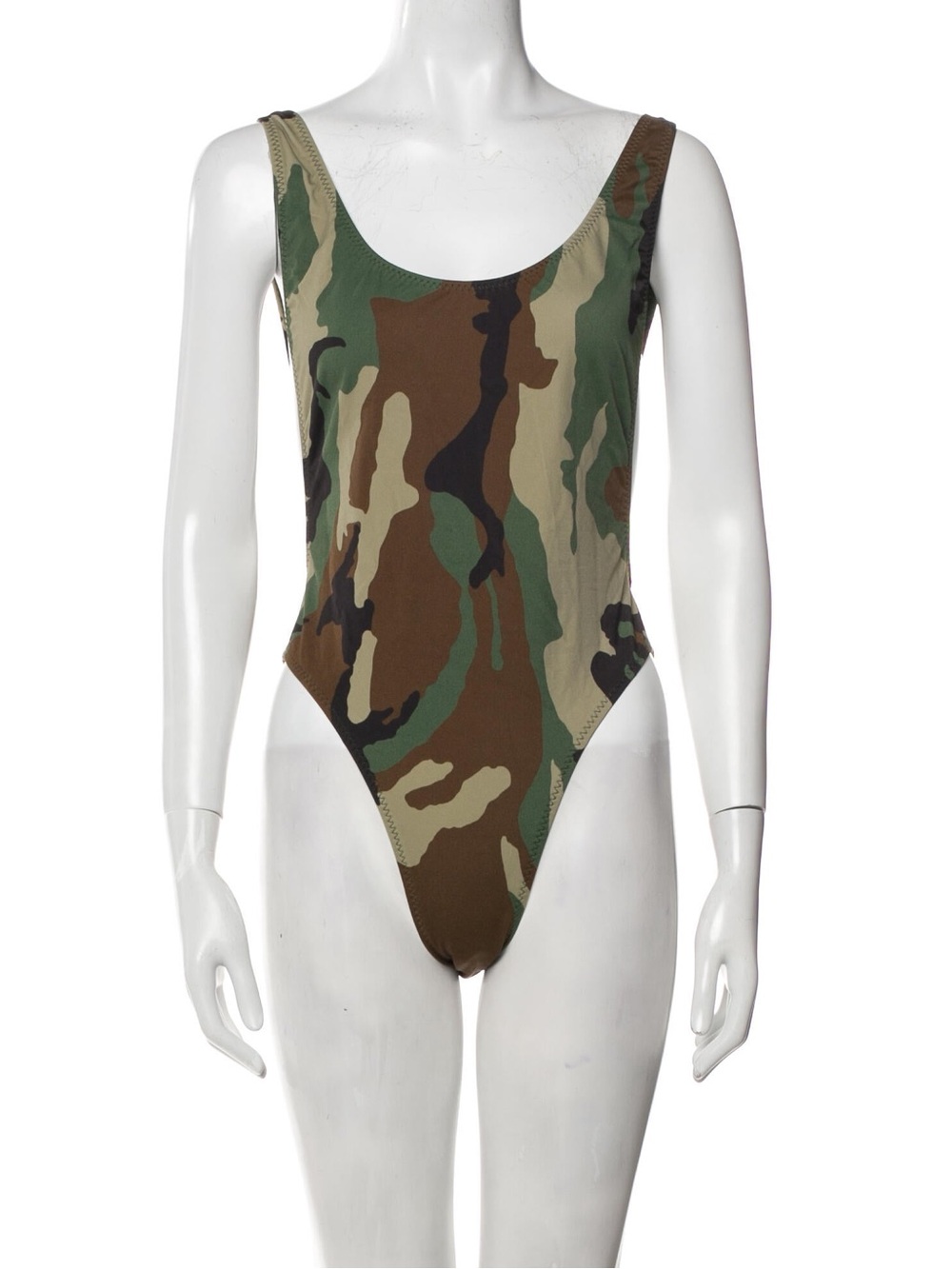 Norma Kamali Marissa Camouflage One-Piece Swimsuit